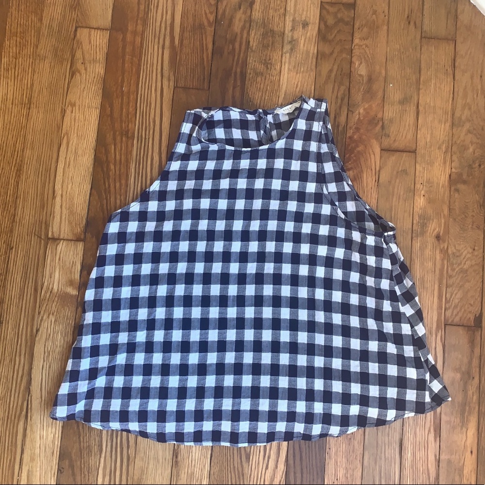 Elodie Swing Tank Top Gingham Blue White Large